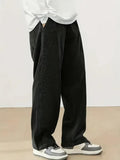 Men's Black Loose Fit Corduroy Cargo Style Trouser