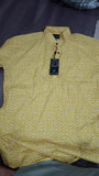 Men's Printed Spread Collar Casual Shirt Yellow